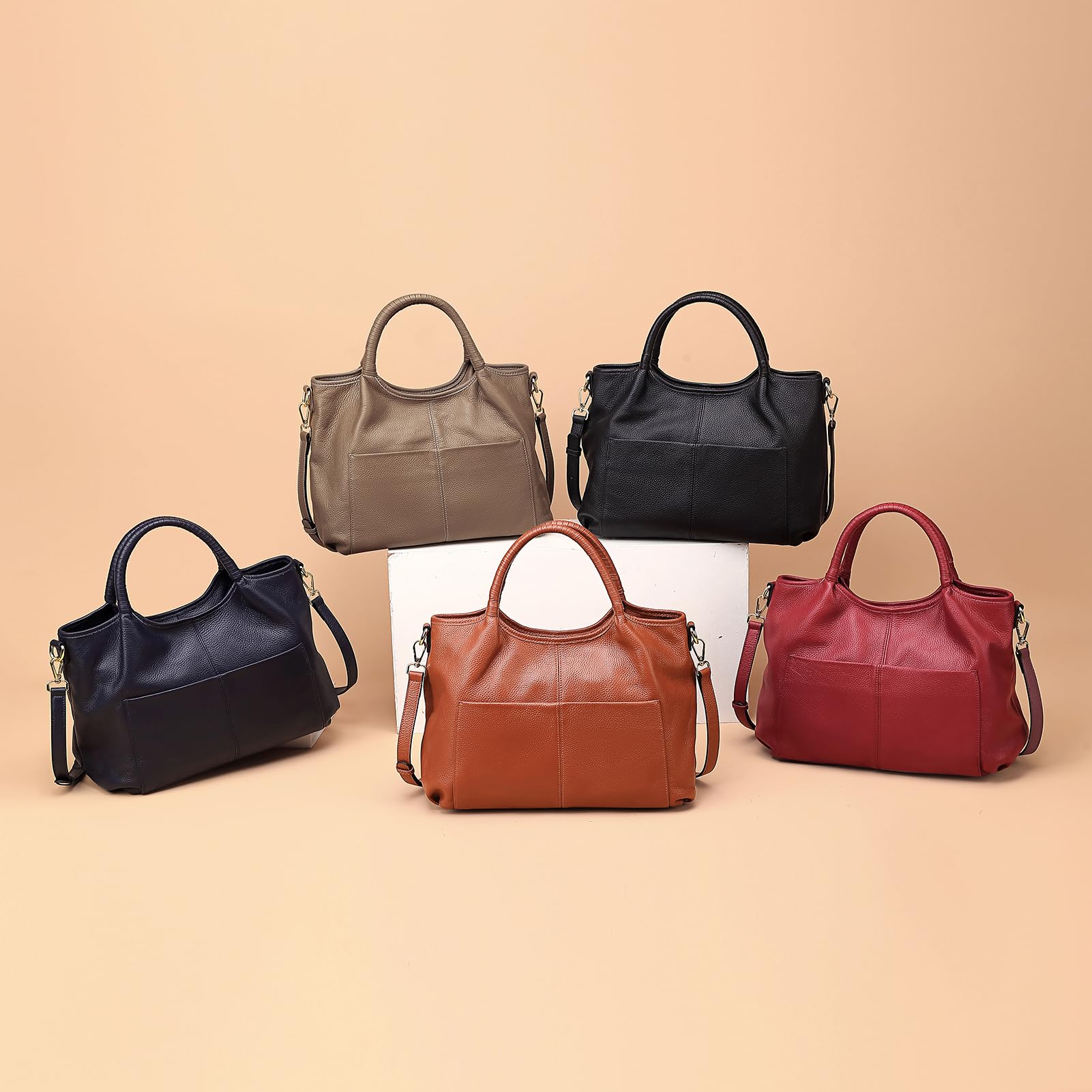 Genuine Leather Crossbody Shoulder Bags for Women - Designer Top Handle Satchel Purse - Perfect for Work, Travel & Everyday Use