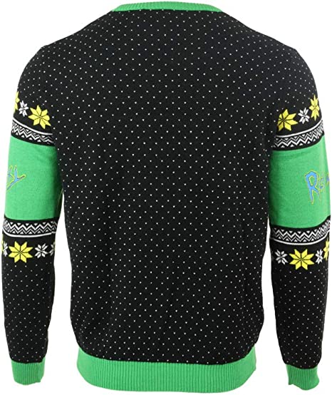 Rick & Morty Portal Jumper Ugly Christmas Sweater 3XL - Fun Holiday Party Outfit & Geeky Gift for Fans