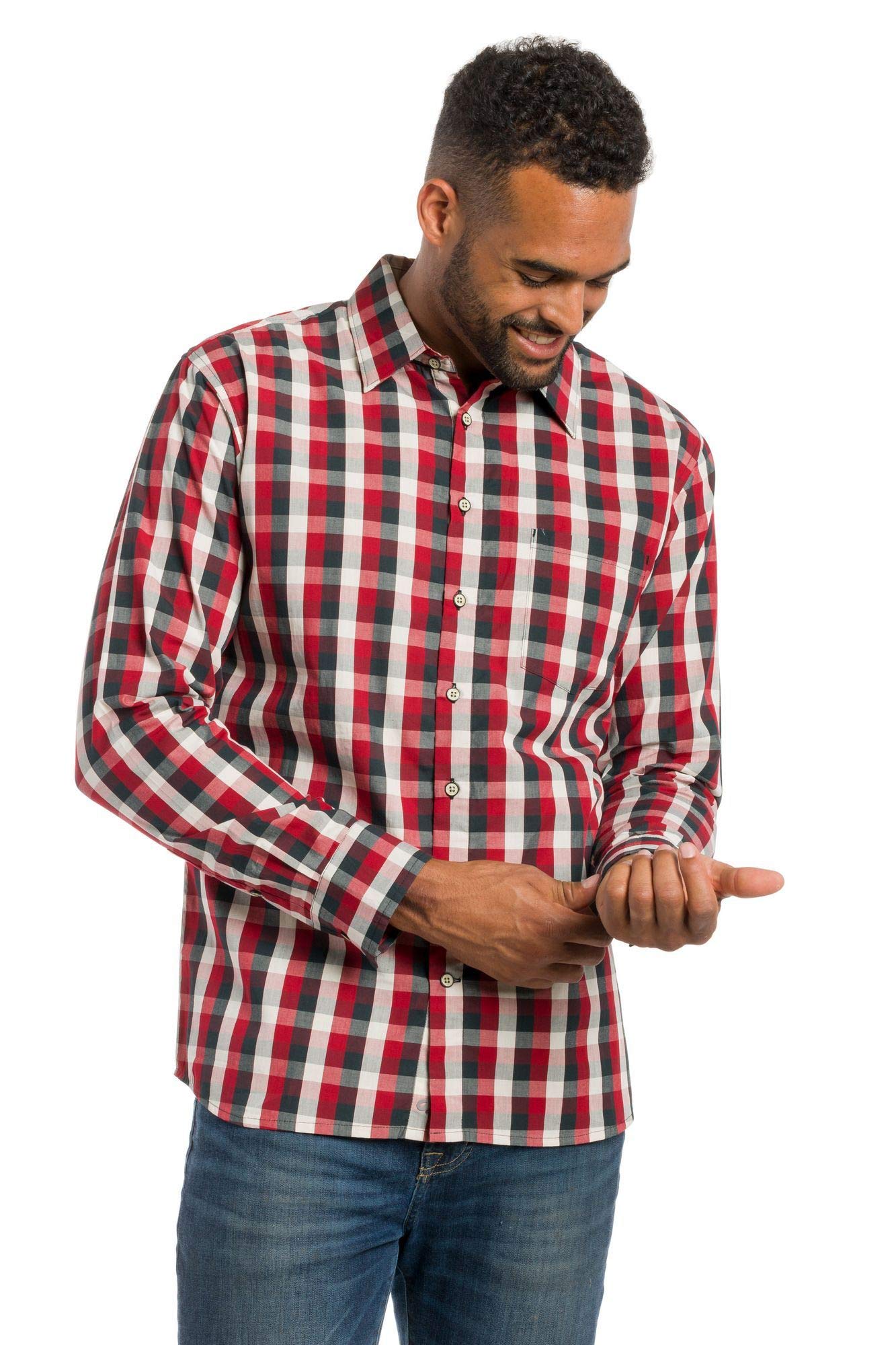 Ably Evergreen Men's Long Sleeve Button-Up Shirt - Waterproof, Stain & Odor Resistant Performance Shirt for Work, Travel & Outdoor Activities