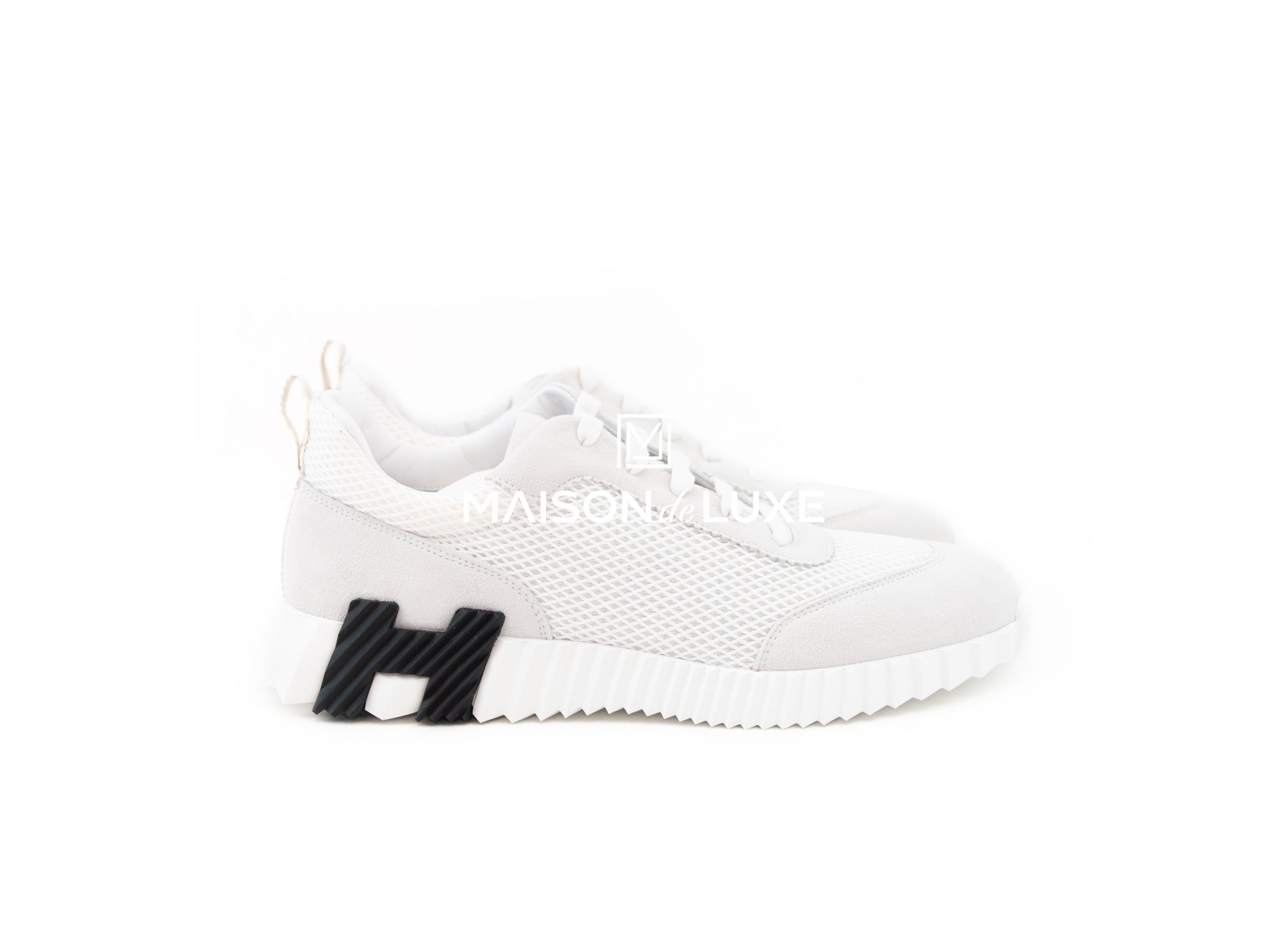 Hermes Men's White Bouncing 43 Sneakers - Luxury Casual Shoes for Men | Comfortable Walking & Running Sneakers | Perfect for Gym, Workout & Everyday Wear