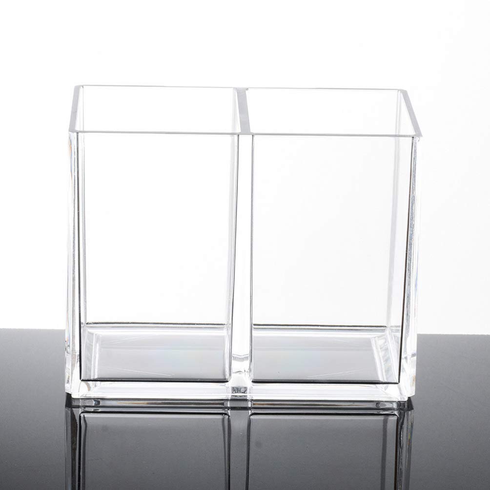 Clear Acrylic Makeup Brush Holder Organizer - 3 Slot Cosmetic Brush Storage for Brushes, Nail Polishes & Lipsticks | Desktop Display Stand for Vanity, Bathroom & Salon Use