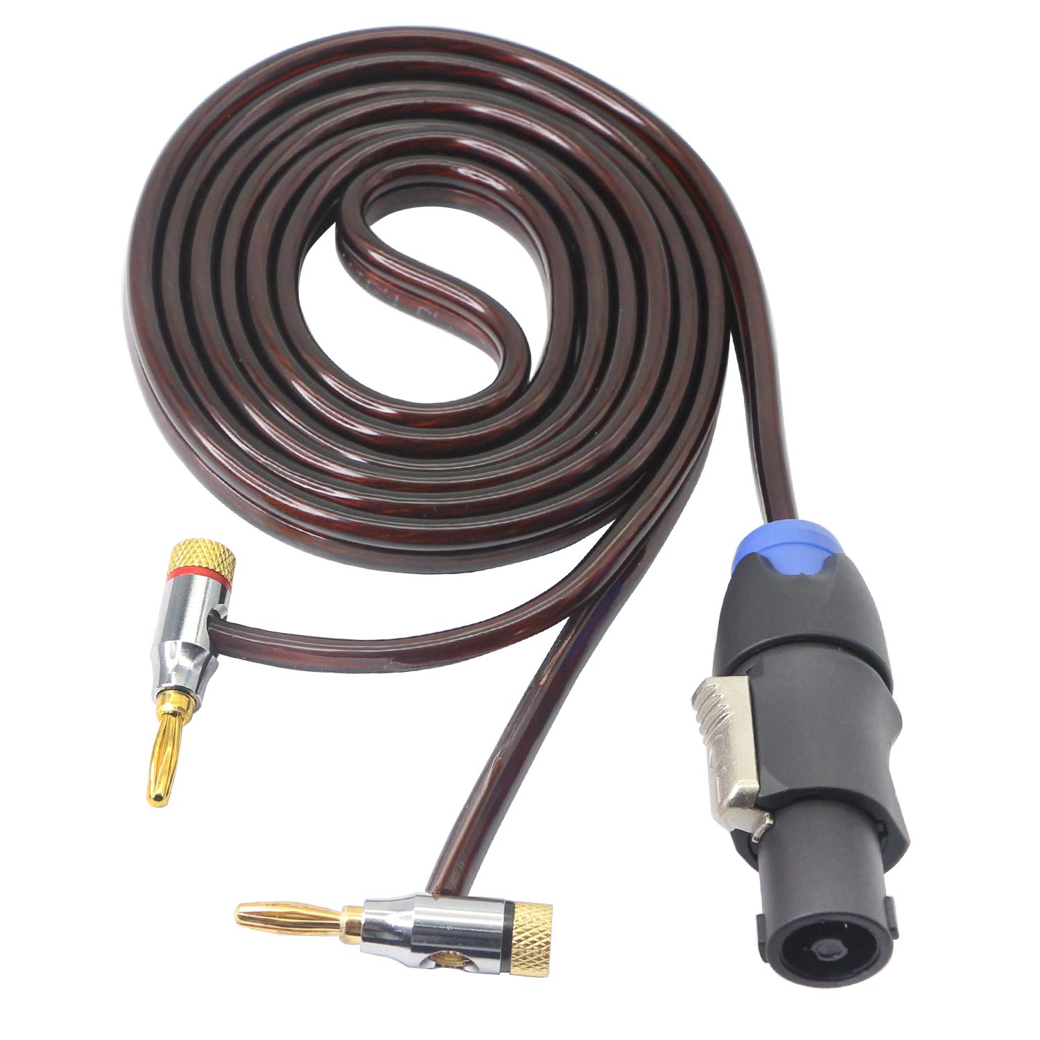 Premium Speakon to Banana Speaker Cable - 2.0m High-Quality Audio Adapter Wire with Twist Lock for DJ/PA Systems | Perfect for Live Performances, Studio Setups & Amplifier Connections