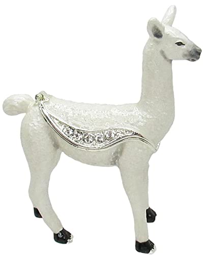 Exquisite Llama Jeweled Trinket Box with Genuine Austrian Crystals - Perfect for Jewelry Storage, Gift Giving & Home Decor