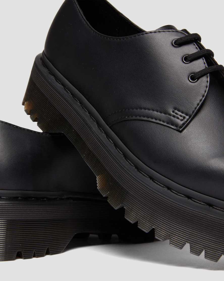 Dr. Martens Vegan 1461 Quad Mono Shoes - Stylish & Comfortable Vegan Leather Shoes for Men & Women - Perfect for Casual Wear, Work & Everyday Outfits