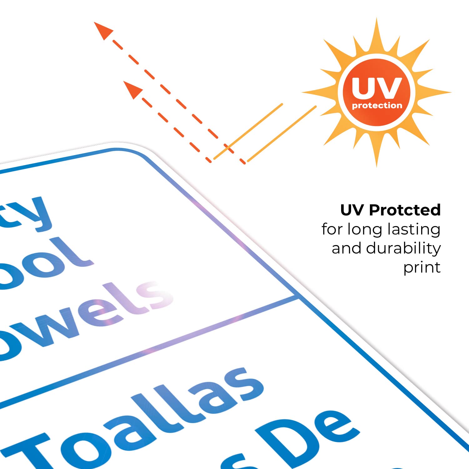 Bilingual Spanish English Pool Sign - Sigo Signs Dirty Pool Towels Warning, 18x24 Inches, 55 mil Thick HDPS, Made in USA - Perfect for Public Pools, Resorts & Water Parks