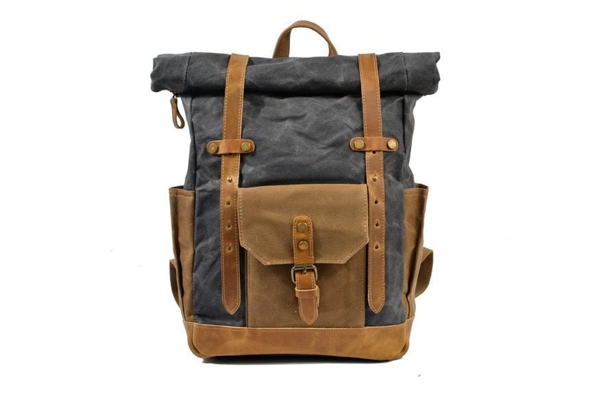 Durable Waxed Canvas Backpack for Men & Women - Waterproof Rucksack for Travel, Hiking & Daily Commute