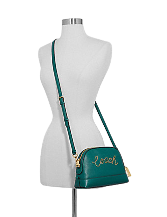 Coach Dome Crossbody Bag with Studded Logo - Stylish Leather Purse for Women, Perfect for Everyday Use, Work, and Travel