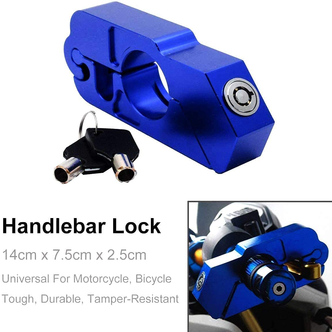 Universal Motorcycle Lock Anti-Theft Grip Lock - Blue Handlebar Throttle Security Lock for Enhanced Motorcycle Safety and Theft Prevention in Parking and Storage