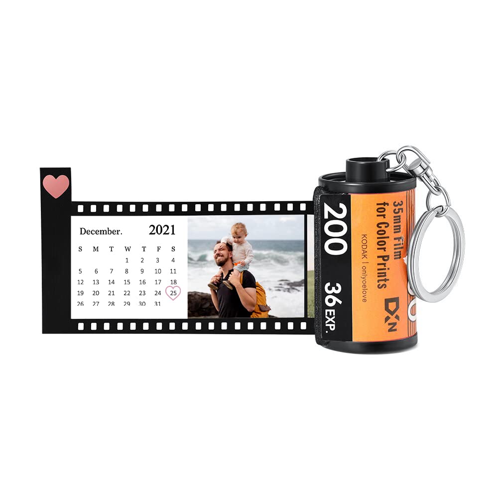 Personalized Camera Film Roll Keychain - Custom Photo Memory Keychain for Travel, Gifts & Keepsakes | Wedding, Anniversary & Graduation Souvenirs