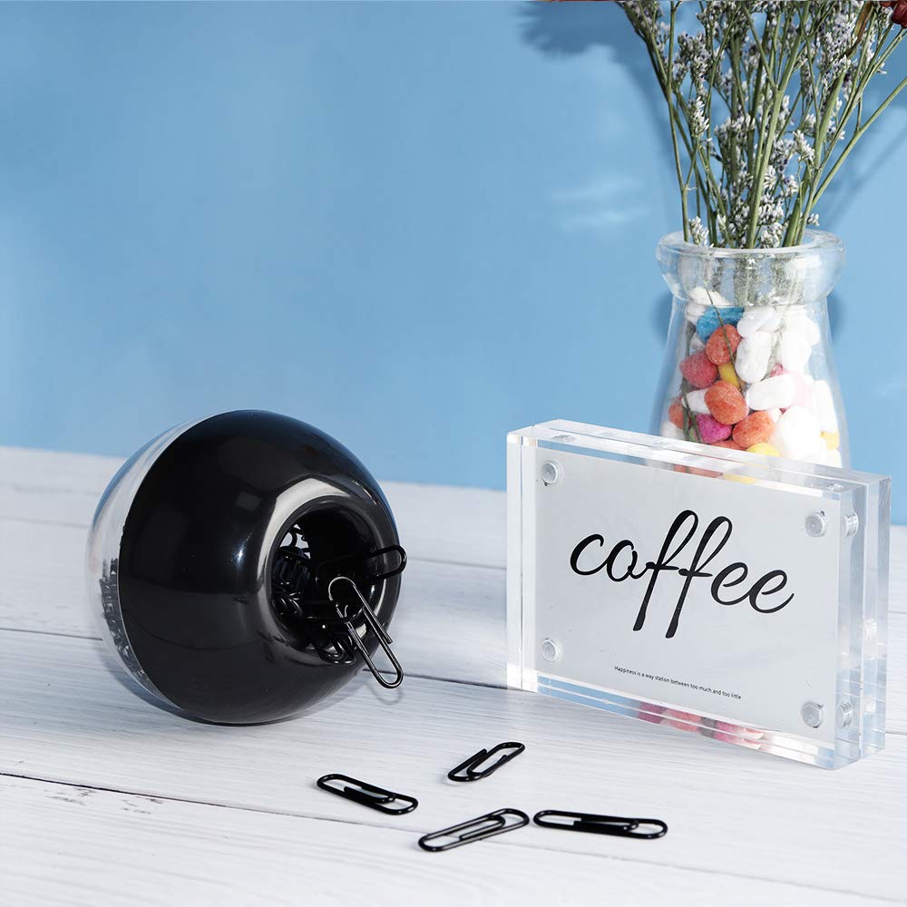 Premium Acrylic Desk Organizer Set - Tape Dispenser, Stapler, Sticky Notes Tray, Magnetic Paper Clip Holder & Pen Pencil Organizer - Modern Office Supplies for Home & Workspace (Lucid Black) - Perfect for Desk Organization, School Supplies & Office Decor