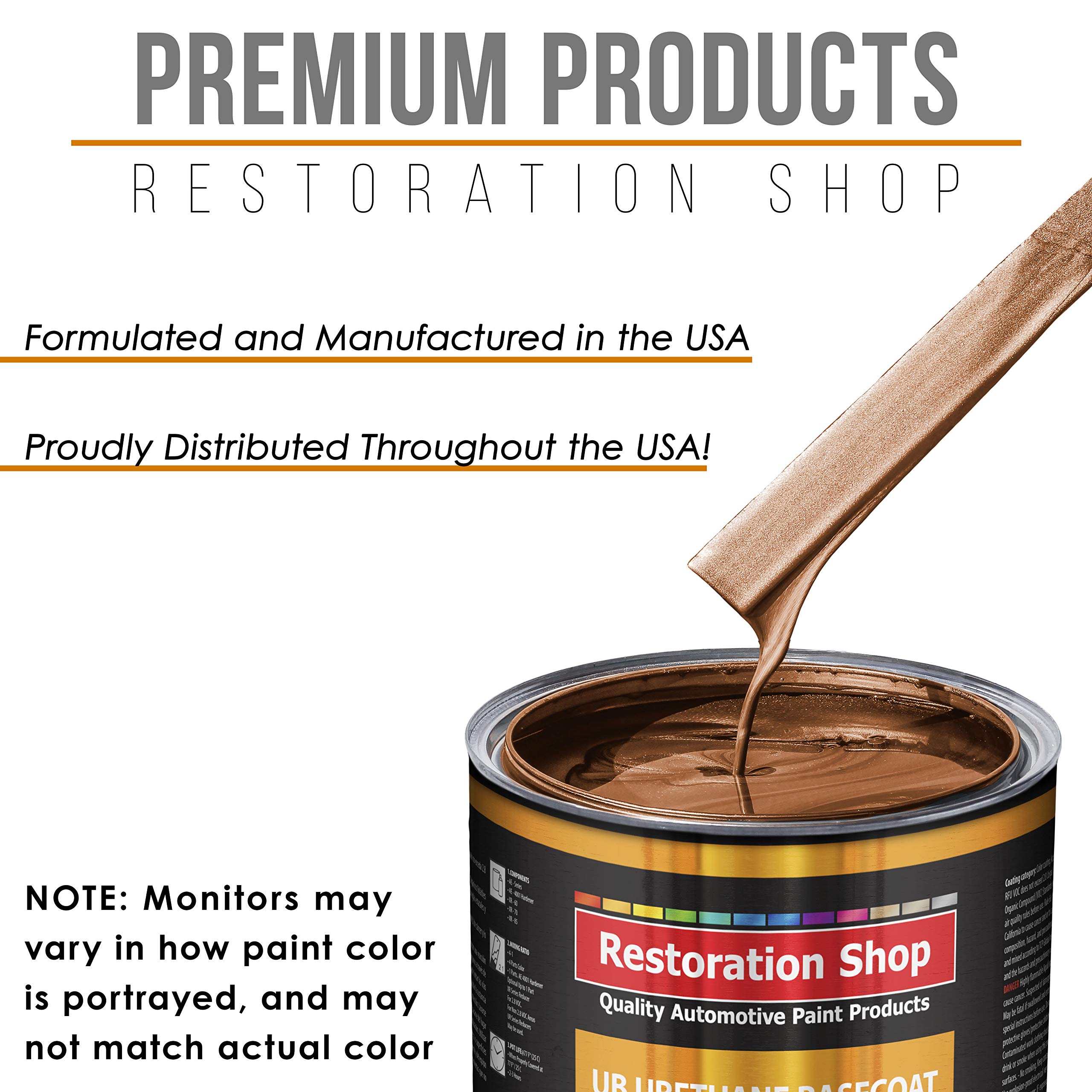 Restoration Shop - Firemist Copper Urethane Basecoat Auto Paint (1 Quart) - High Gloss Professional Automotive Refinish Coating for Cars & Trucks - Perfect for Classic Car Restoration & Custom Paint Jobs