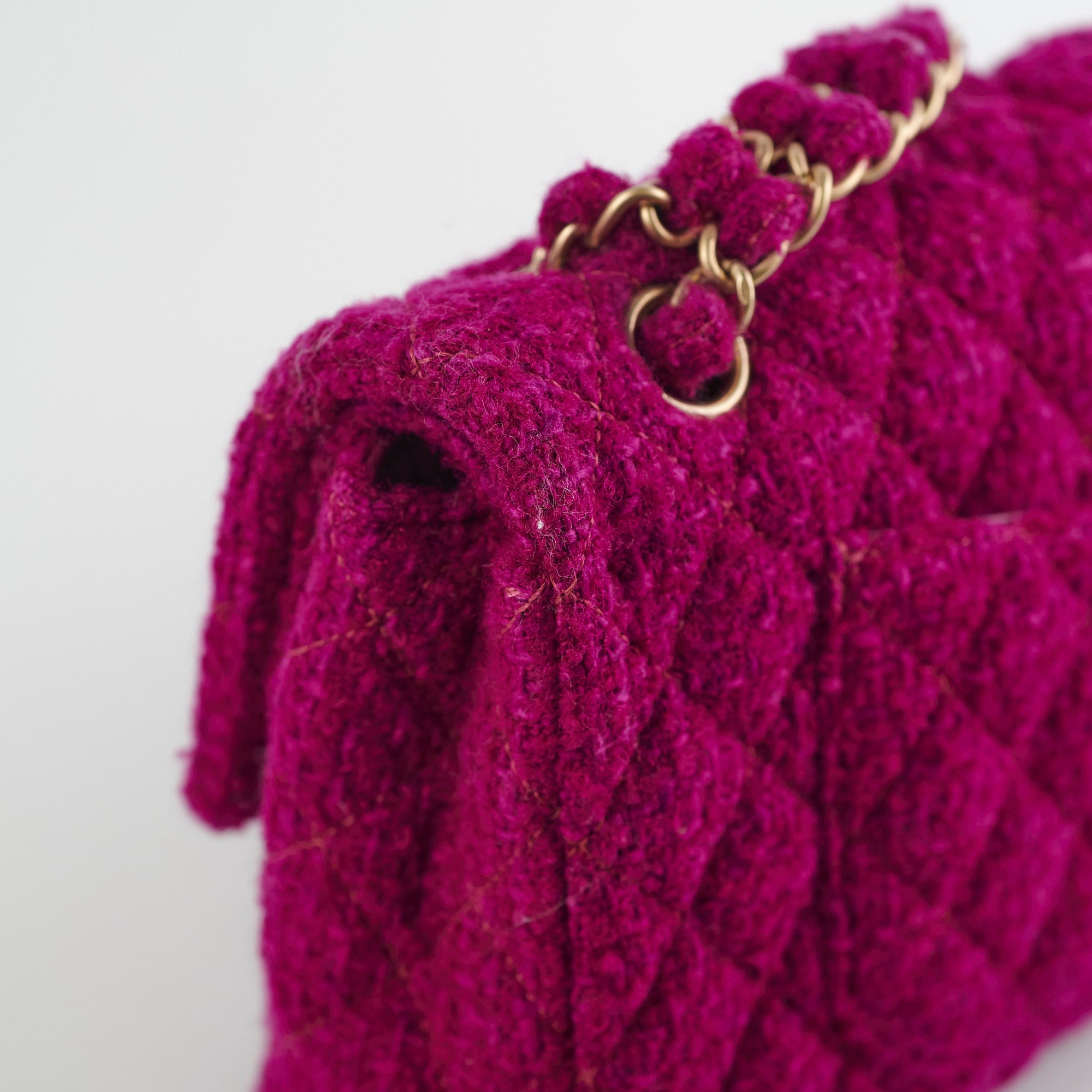 Chanel M/L Tweed Purple Classic Flap Shoulder Bag - Luxury Designer Handbag for Women | Perfect for Parties, Weddings & Special Occasions