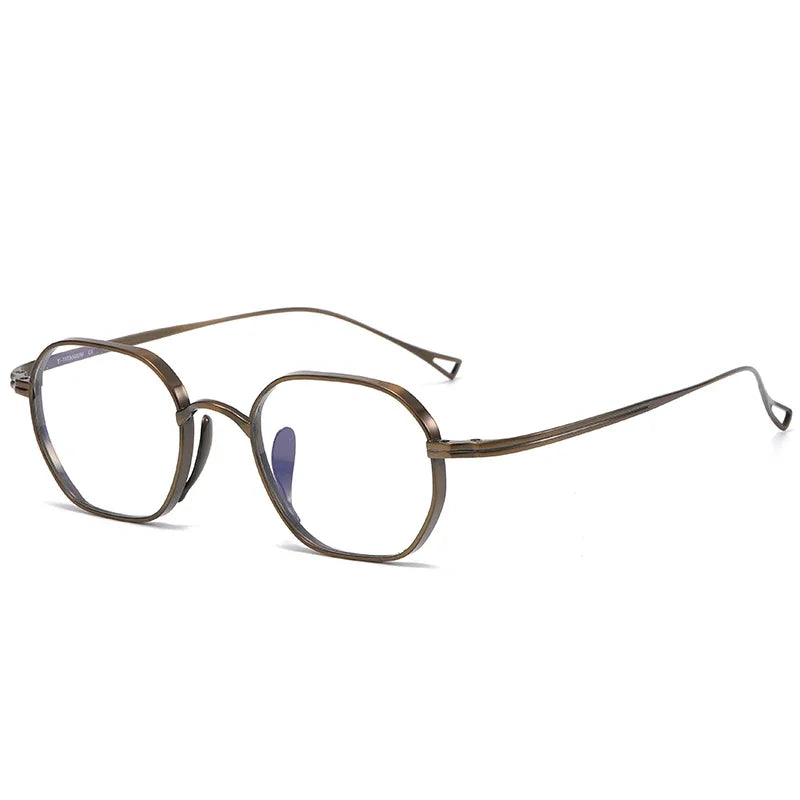Aror Women's Full Rim Flat Top Polygon Titanium Eyeglasses Frame 49917 - Lightweight & Durable Eyewear for Work, Reading & Fashion