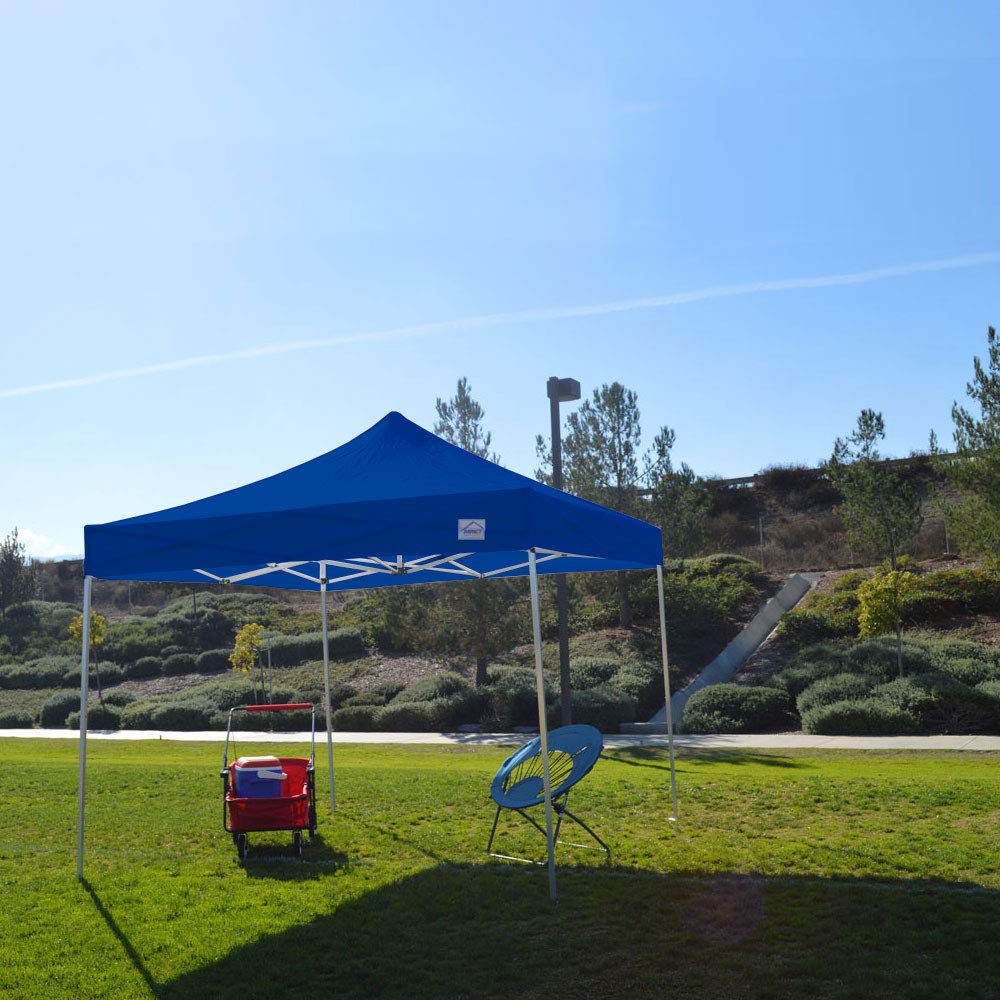 10' x 10' Instant Pop Up Canopy Tent with Aluminum Frame - Waterproof Outdoor Shelter with Sidewalls, Weight Bags & Carry Case - Perfect for Backyard Parties, Beach Outings, Camping & Tailgating (Royal Blue)