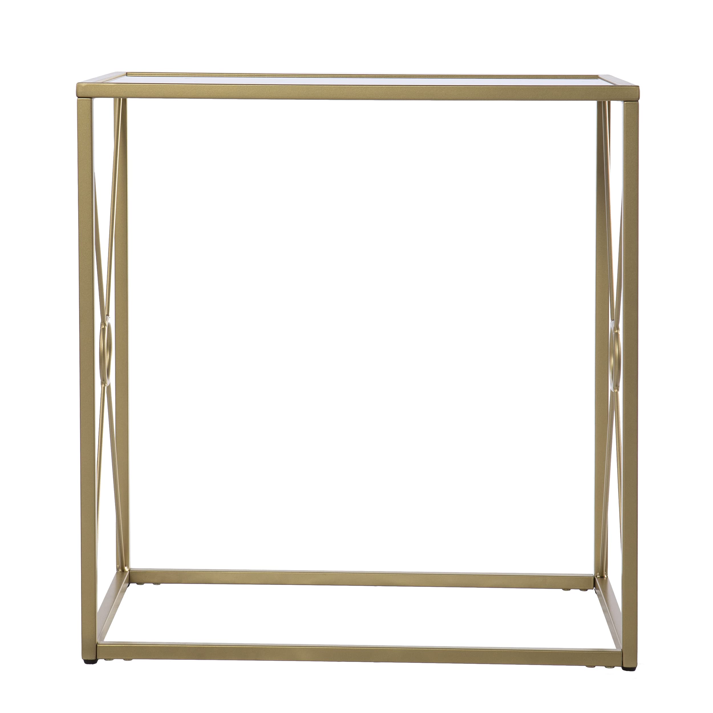 SEI Furniture Larden Table - 23 Inch Round Dining Table in Gold Finish | Perfect for Small Spaces, Breakfast Nooks & Modern Home Decor