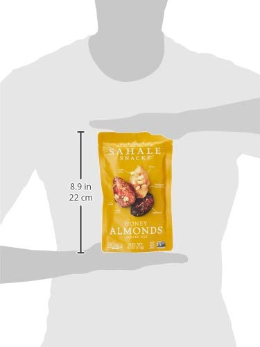 Sahale Snacks Honey Glazed Almonds Mix, 4 oz Resealable Pouch – All Natural Nut Snacks, No Artificial Flavors, Preservatives or Colors, Gluten-Free – Perfect for Hiking, Office Snacks & Healthy On-the-Go Treats