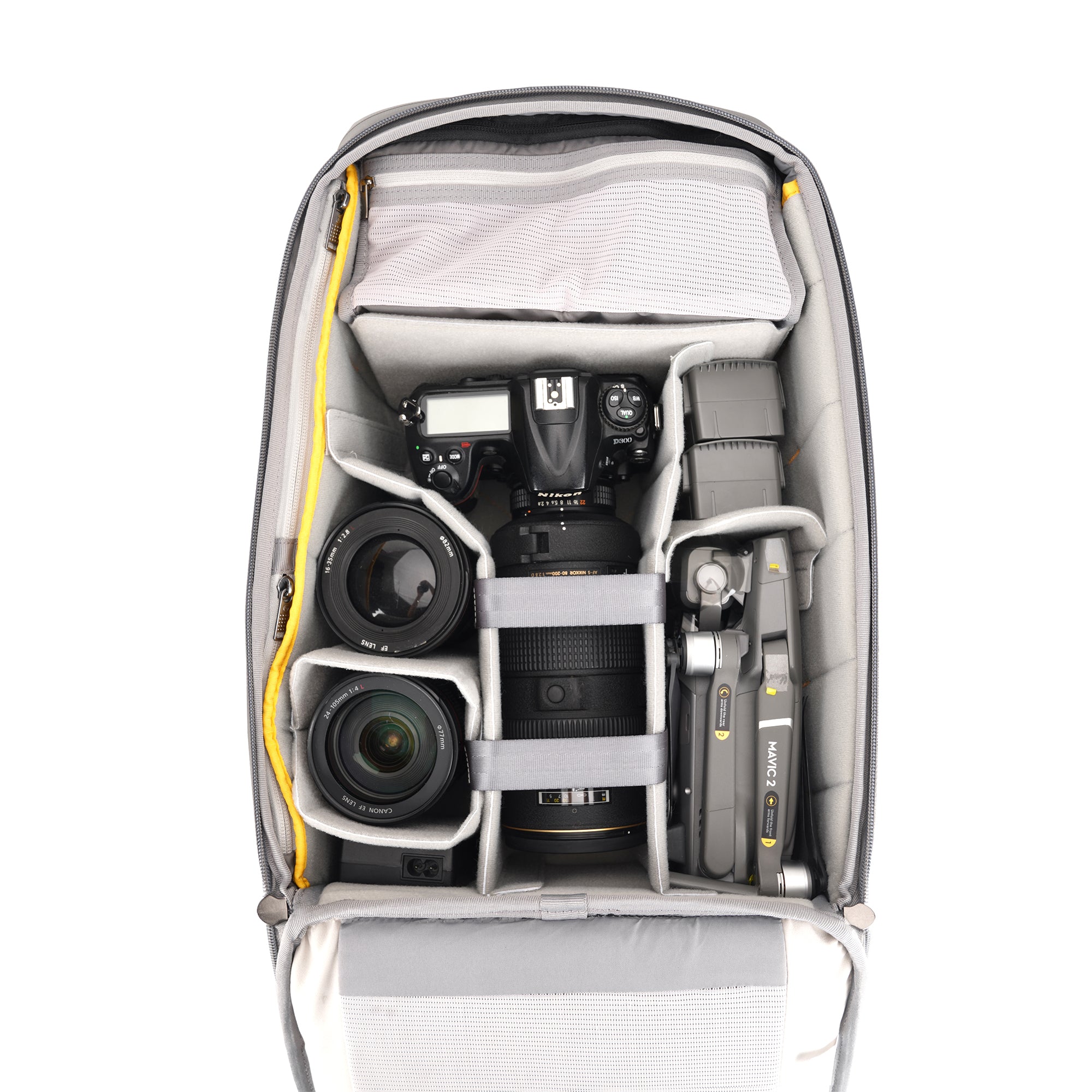 VEO CITY B46 Large Camera Backpack with Pouch - Gray | Waterproof DSLR Camera Bag for Photographers | Perfect for Travel, Hiking & Outdoor Photography