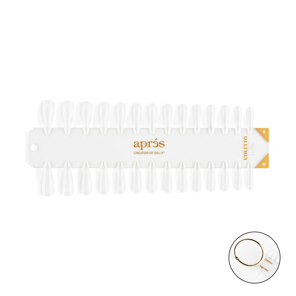 Apres Gel X Nail Tips - Natural & Sculpted Stiletto Long Press-On Nails for Salon Quality Manicures | Perfect for Weddings, Parties & Special Occasions