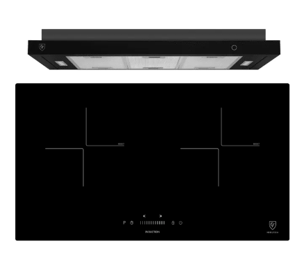 EF HB BI 2730 A 70CM Built-in Induction Cooktop with EFCH 9204T BK 90CM Range Hood - Perfect for Modern Kitchens, Home Cooking & Professional Chefs