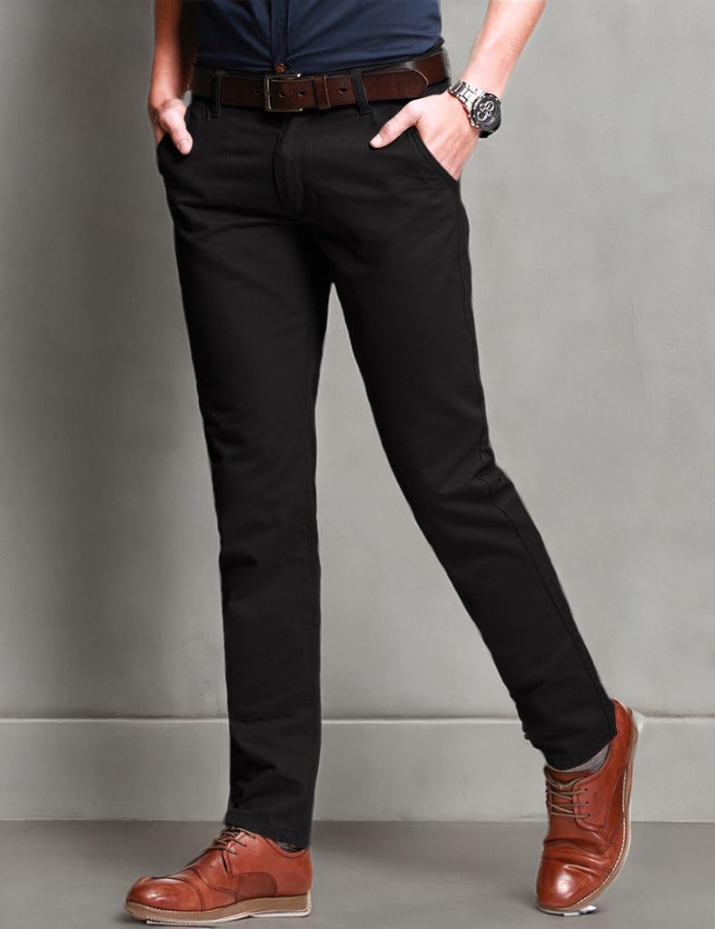Men's Slim Fit Stretch Tapered Casual Pants - Comfortable & Stylish for Work, Travel & Everyday Wear