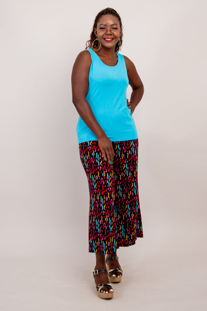 Avalon Organic Bamboo Tank Top - Turquoise Women's Casual Shirt for Yoga, Beach & Summer Outfits