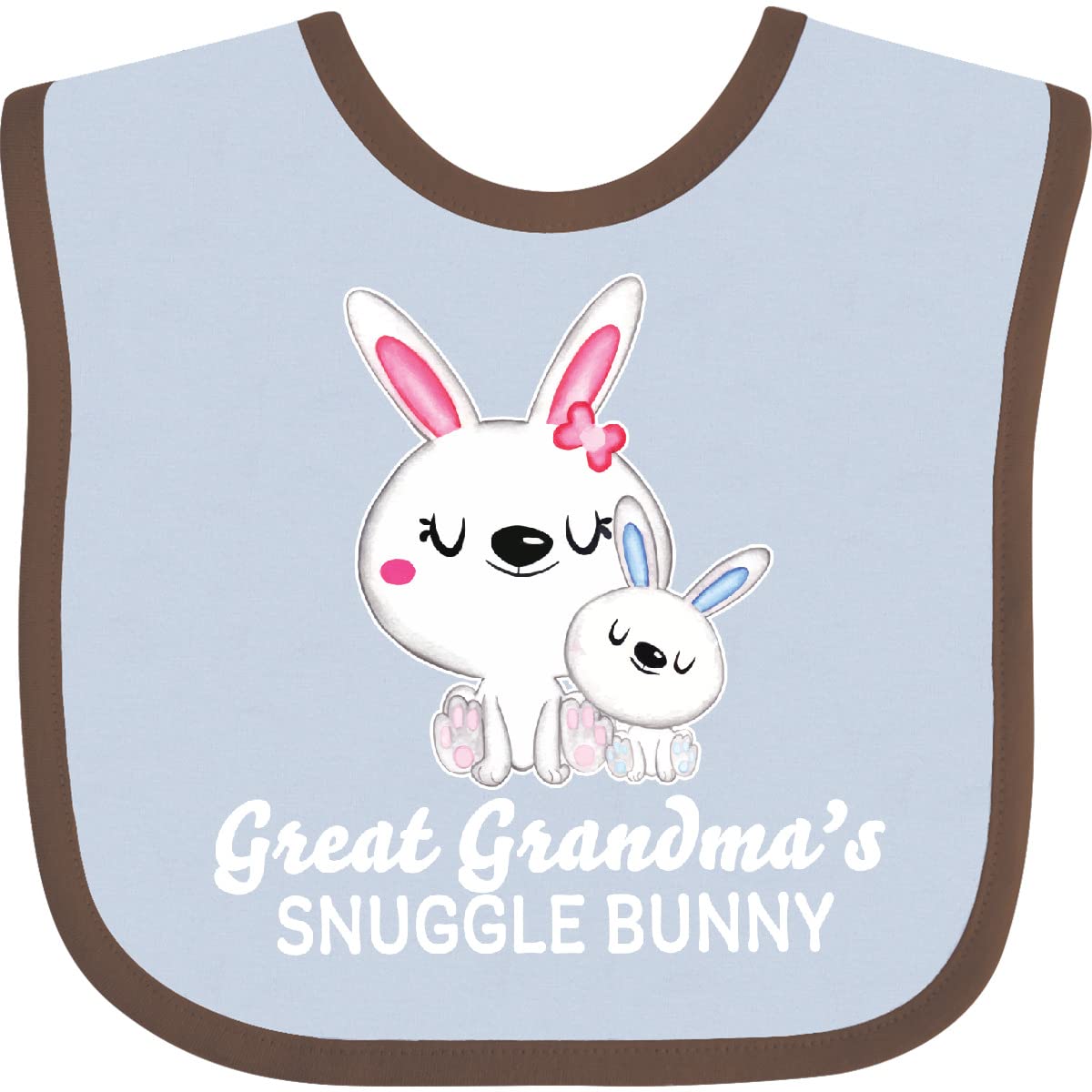Inktastic Great Grandmas Snuggle Bunny Easter Baby Bib - Soft Cotton Infant Feeding Bib for Easter Gifts, Baby Showers & Holiday Photos