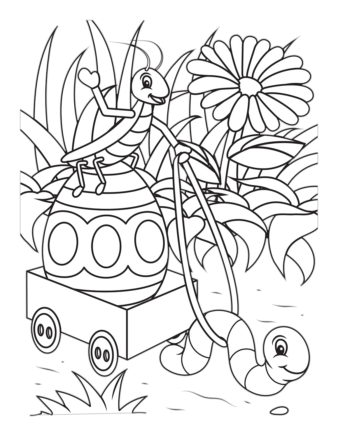 Easter Coloring Book for Kids Ages 4-8 - Fun Easter Basket Stuffer with Cute Bunny, Easter Egg & Spring Designs - Perfect for Easter Gifts, Party Favors & Creative Playtime Activities