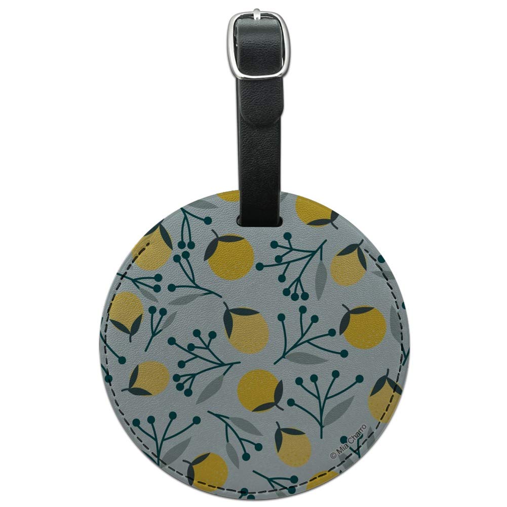Premium Round Leather Luggage Tag with ID Card Holder - Durable Suitcase Carry-On Accessory for Travel, Business Trips & Vacation Identification