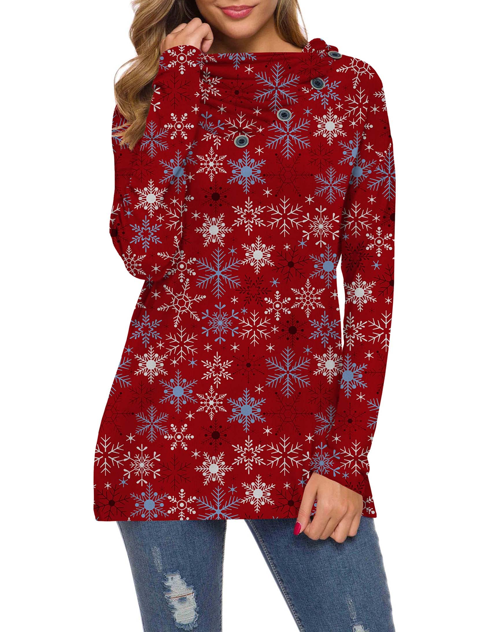WEACZZY Women's Long Sleeve Button Down Blouse - Cowl Neck Loose Tunic Top for Casual Wear | Perfect for Office, Date Night & Everyday Outfits