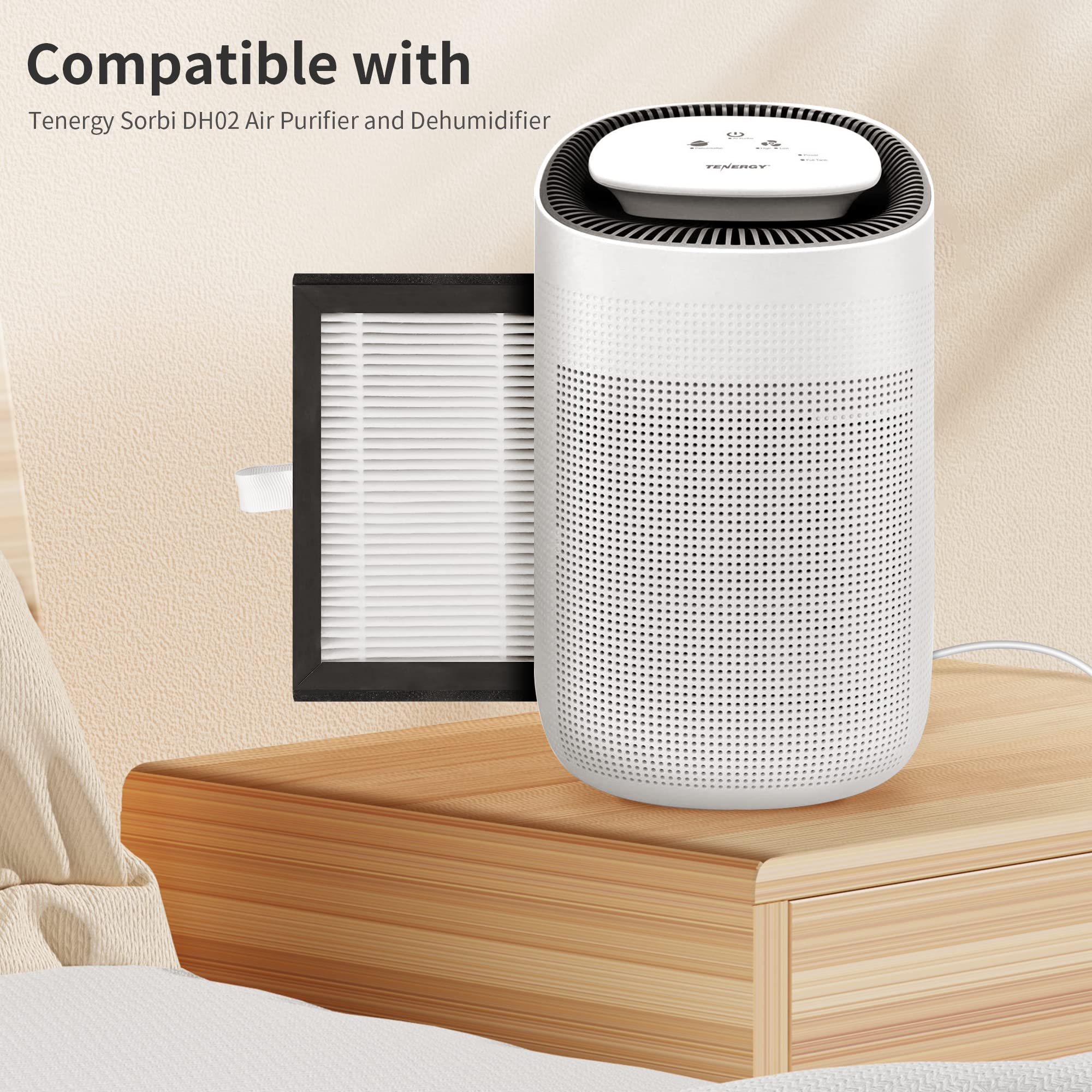 4-Pack H13 True HEPA Replacement Air Filters - Compatible with Tenergy Sorbi DH02, Afloia AQ8/Q8, Honati & Hysure Q7 Air Purifiers - Ideal for Home, Office & Bedroom Air Purification & Dehumidifier Systems