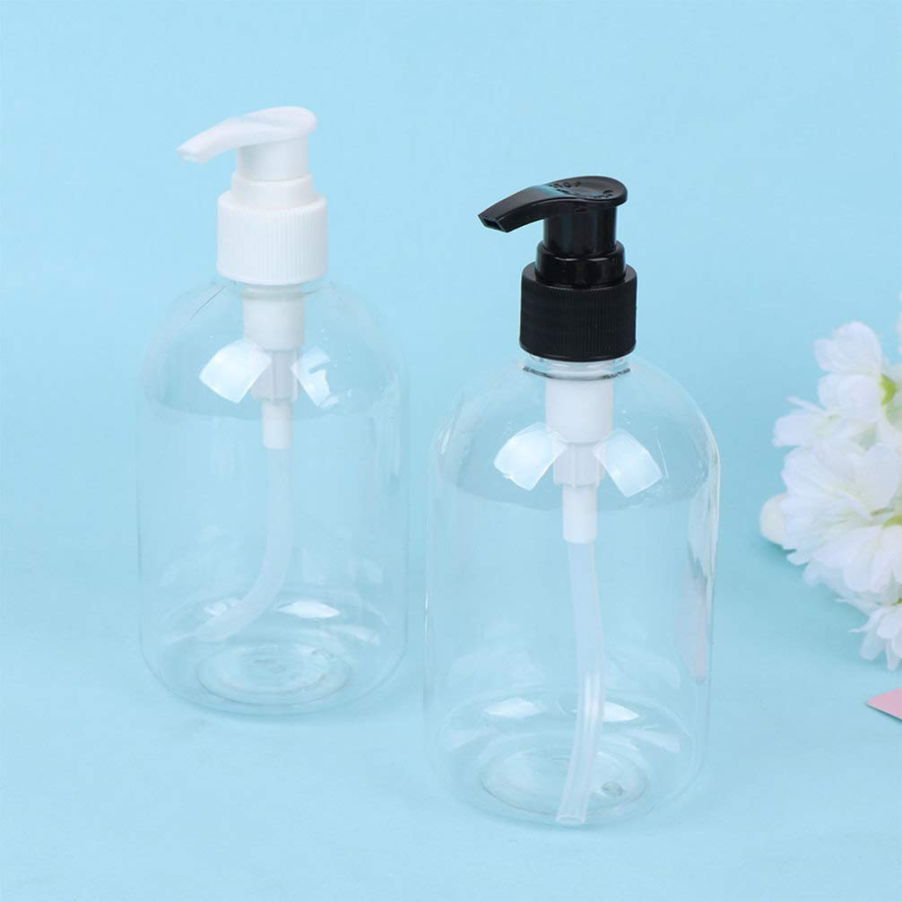 DOITOOL 5-Pack 350ml Clear Plastic Pump Bottle Dispenser - Refillable Empty Soap Bottle for Shampoo, Lotion, Body Wash & Face Wash | Travel-Friendly Bathroom & Kitchen Containers for Home, Gym & Hotel Use