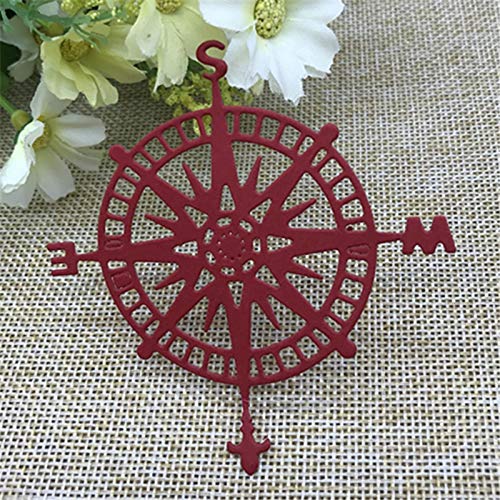 1 Pcs Compass Shape Metal Cutting Dies for DIY Scrapbooking, Card Making, and Paper Craft - 9.5cm x 8.2cm - Perfect for Photo Albums, Greeting Cards, and Home Decor Projects