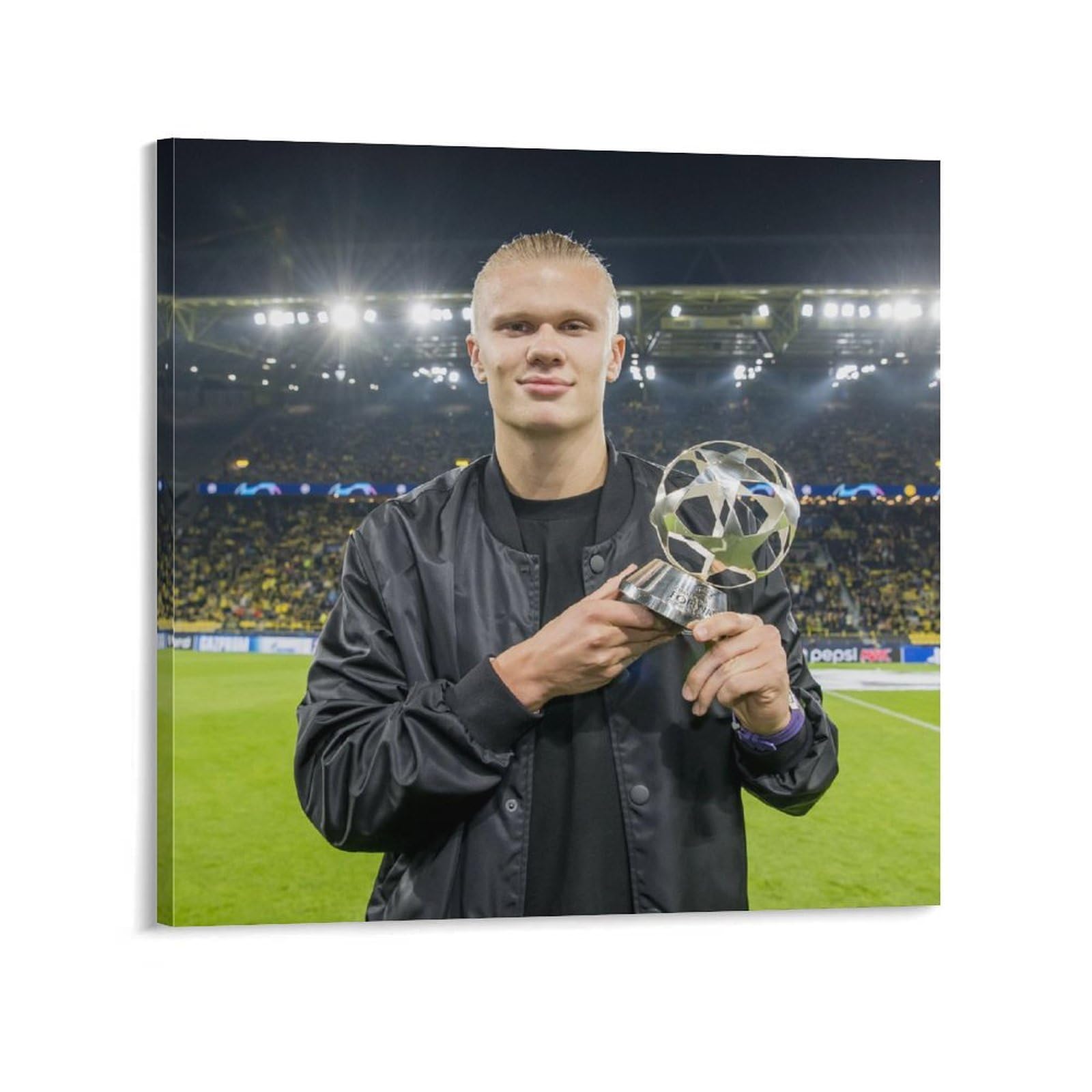 Erling Haaland Soccer Poster - 11 Premium Canvas Art Prints of Norwegian Football Star (28x28inch/70x70cm) for Modern Home Decor, Sports Room Aesthetic & Football Fan Gifts | Framed/Unframed Wall Art for Bedroom, Office & Man Cave