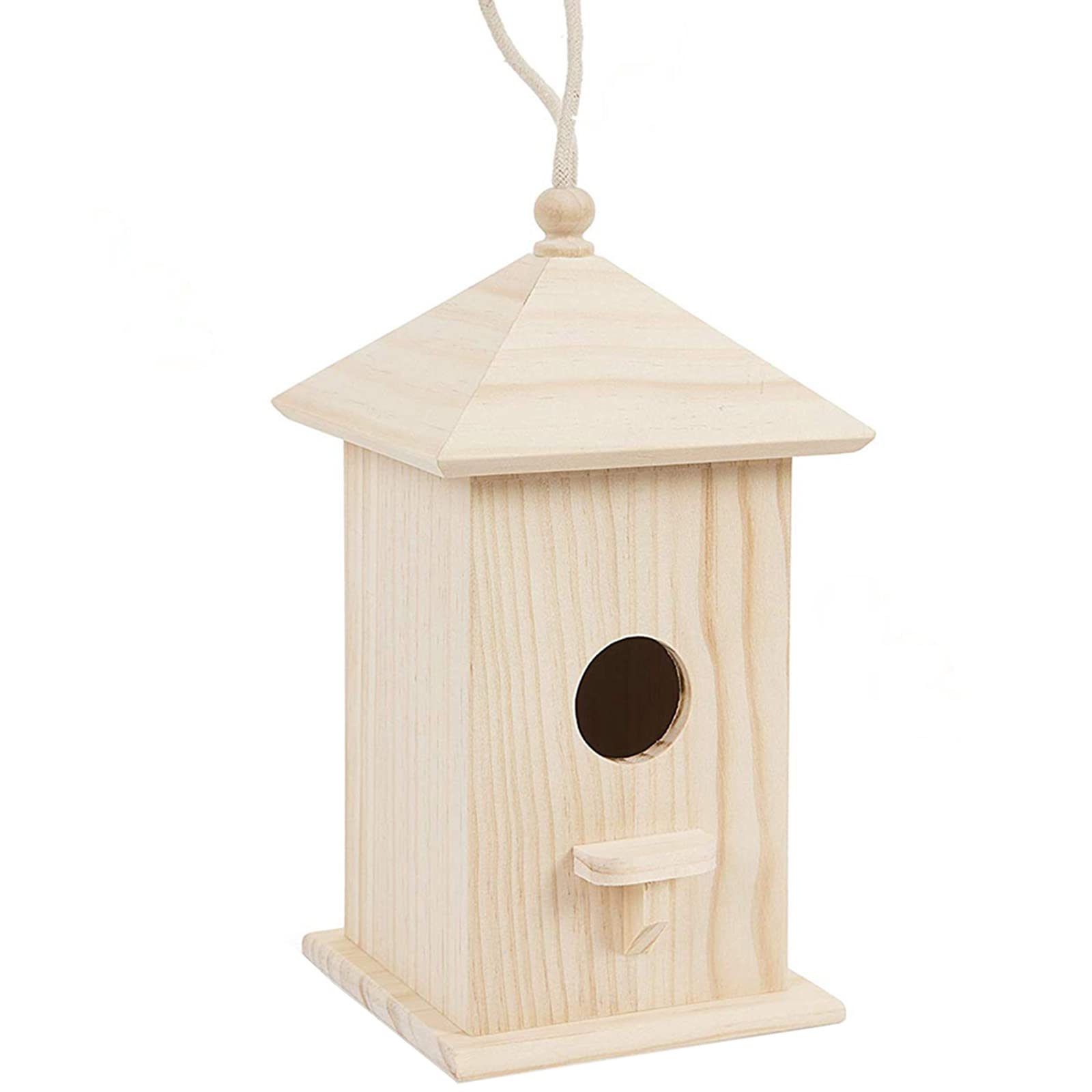 Handmade Wooden Hanging Bird House - Natural DIY Bird Cage for Small Birds | Perfect for Garden Decoration, Backyard Ornament & Bird Watching