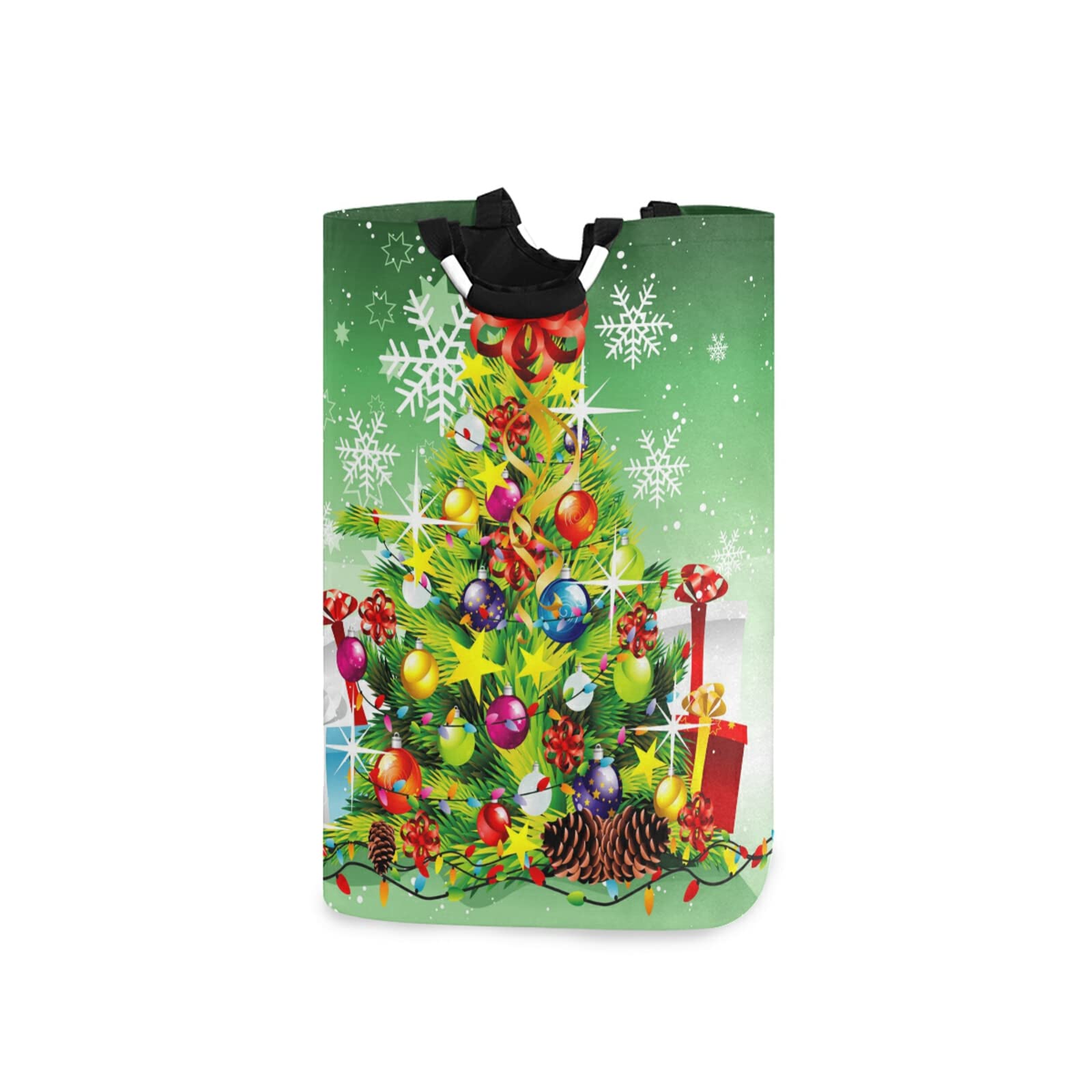 Collapsible Christmas Tree Laundry Basket - Foldable Oxford Fabric Hamper with Handles for Holiday Storage & Decor | Perfect for Bedroom, Bathroom & Seasonal Gift Giving