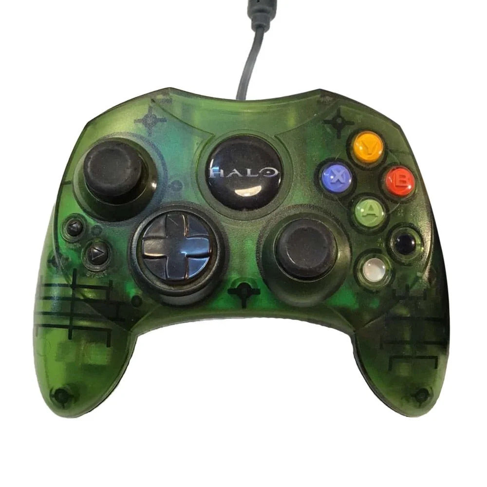 Original Xbox Controller S - Green Halo Edition | Authentic Microsoft Gaming Controller for Xbox | Perfect for Retro Gaming & Collectors