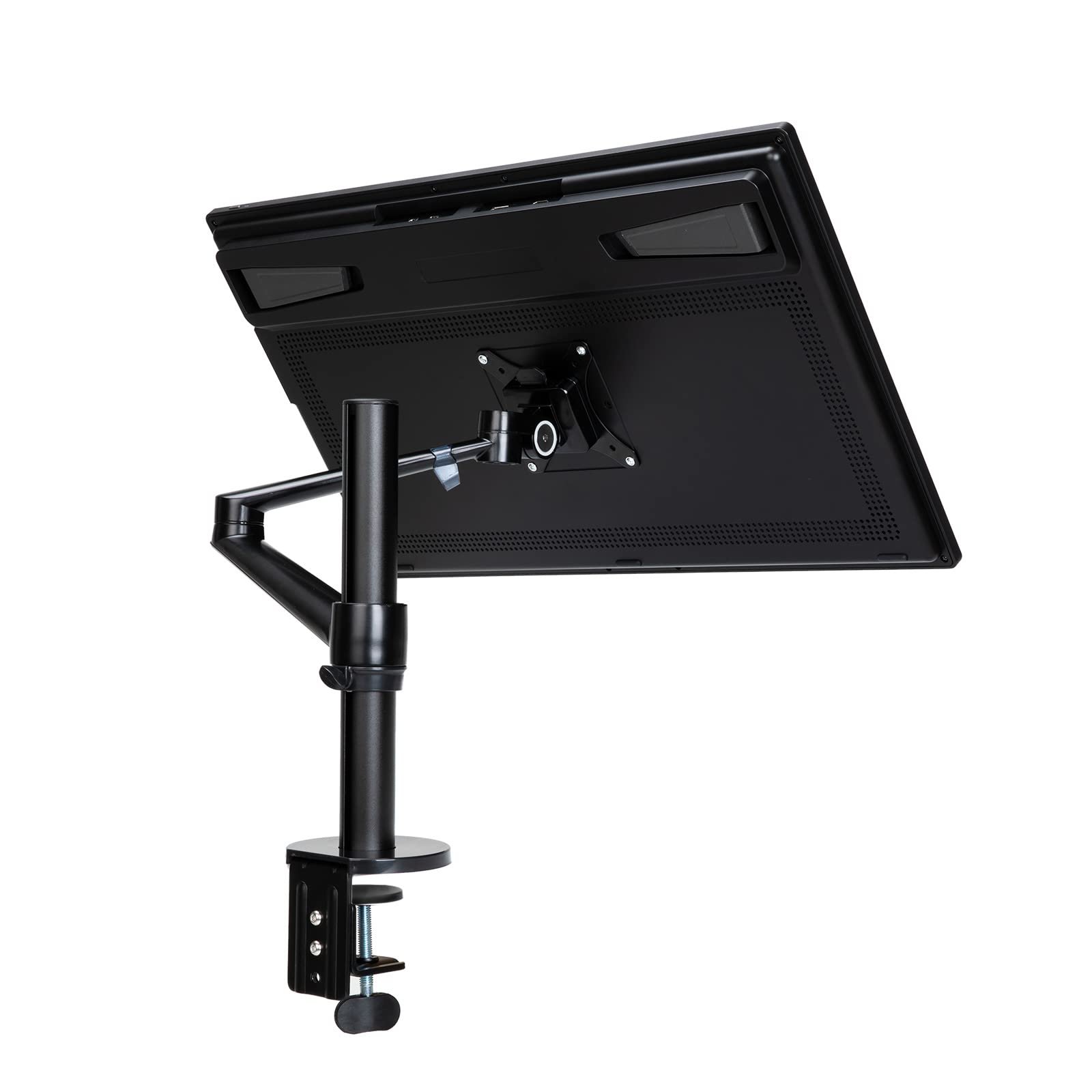 HUION ST410 Single Monitor Arm - Heavy Duty Adjustable Desk Mount with C-Clamp/Grommet, Full Motion VESA Bracket for 13-32 Inch Screens up to 17.6lbs - Perfect for Home Office, Gaming & Workspace Setup