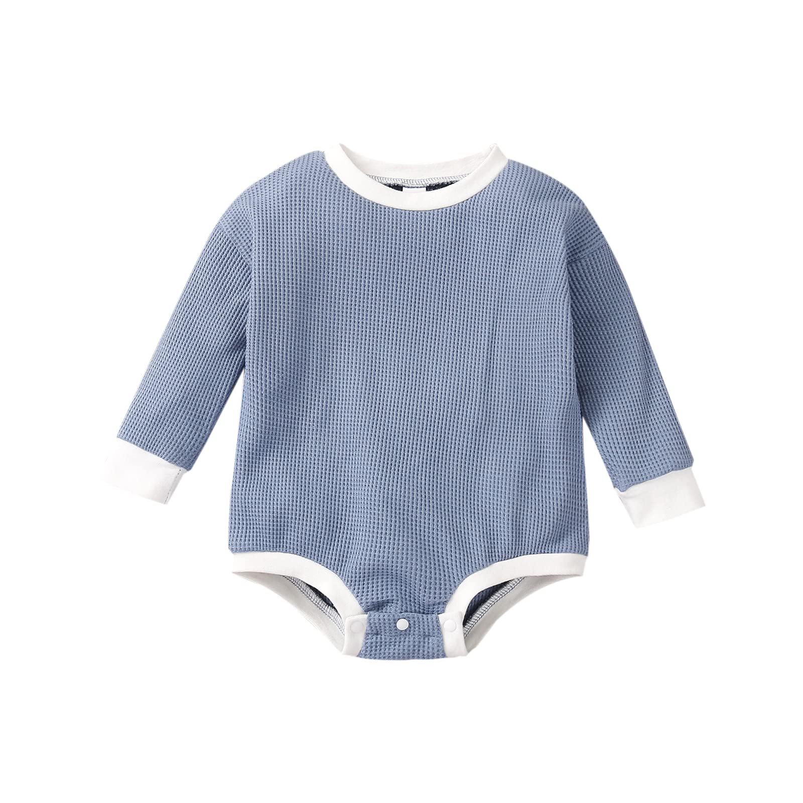 GOOCHEER Baby Girl & Boy Cute Waffle Knit Sweatshirt - Long Sleeve Romper Bodysuit Tops for Fall & Winter Outfits | Cozy Playtime & Family Photos