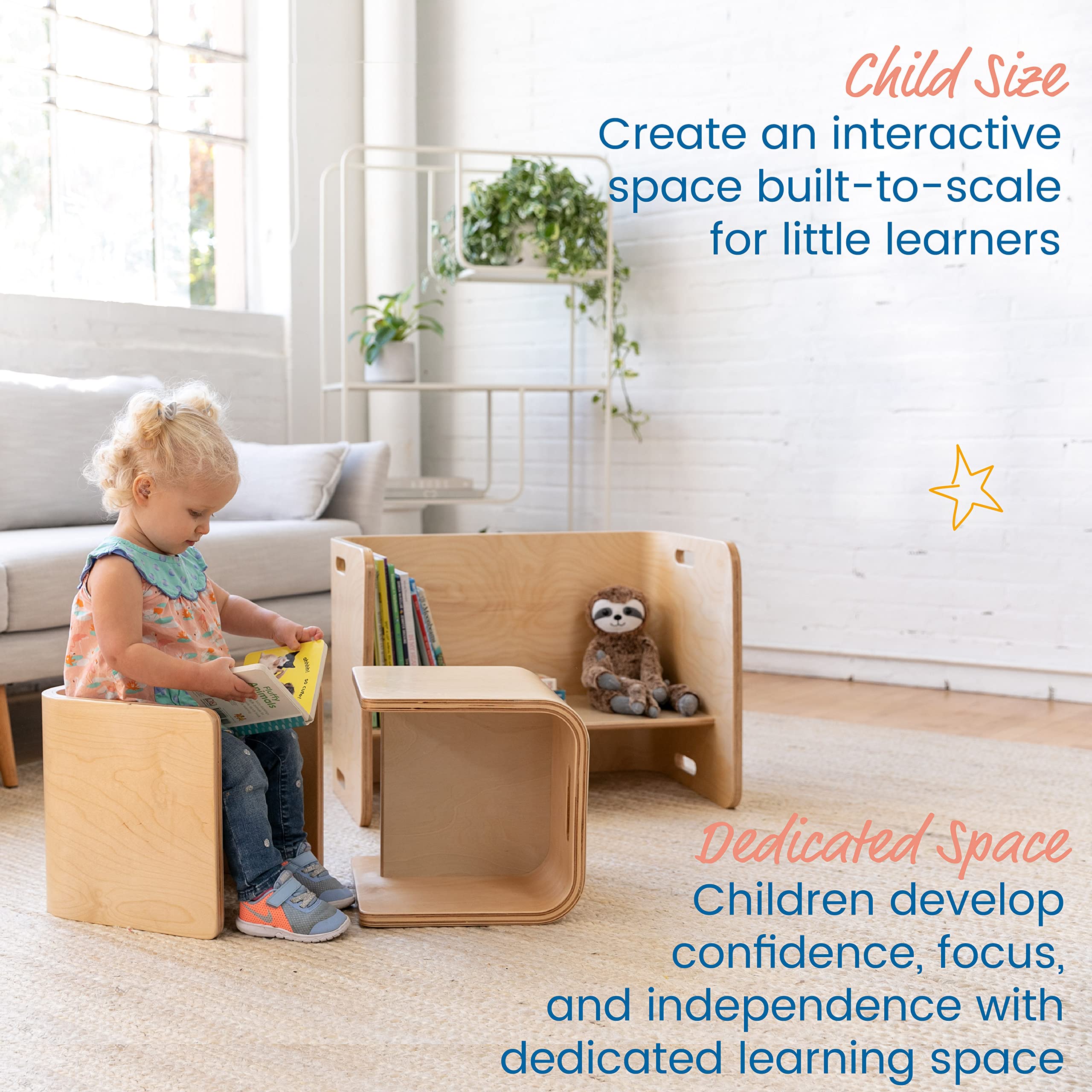 ECR4Kids Premium Bentwood Multipurpose Table and Chair Set for Kids - Natural Wood 3-Piece Children's Furniture - Perfect for Classroom, Playroom & Homeschool Learning Activities