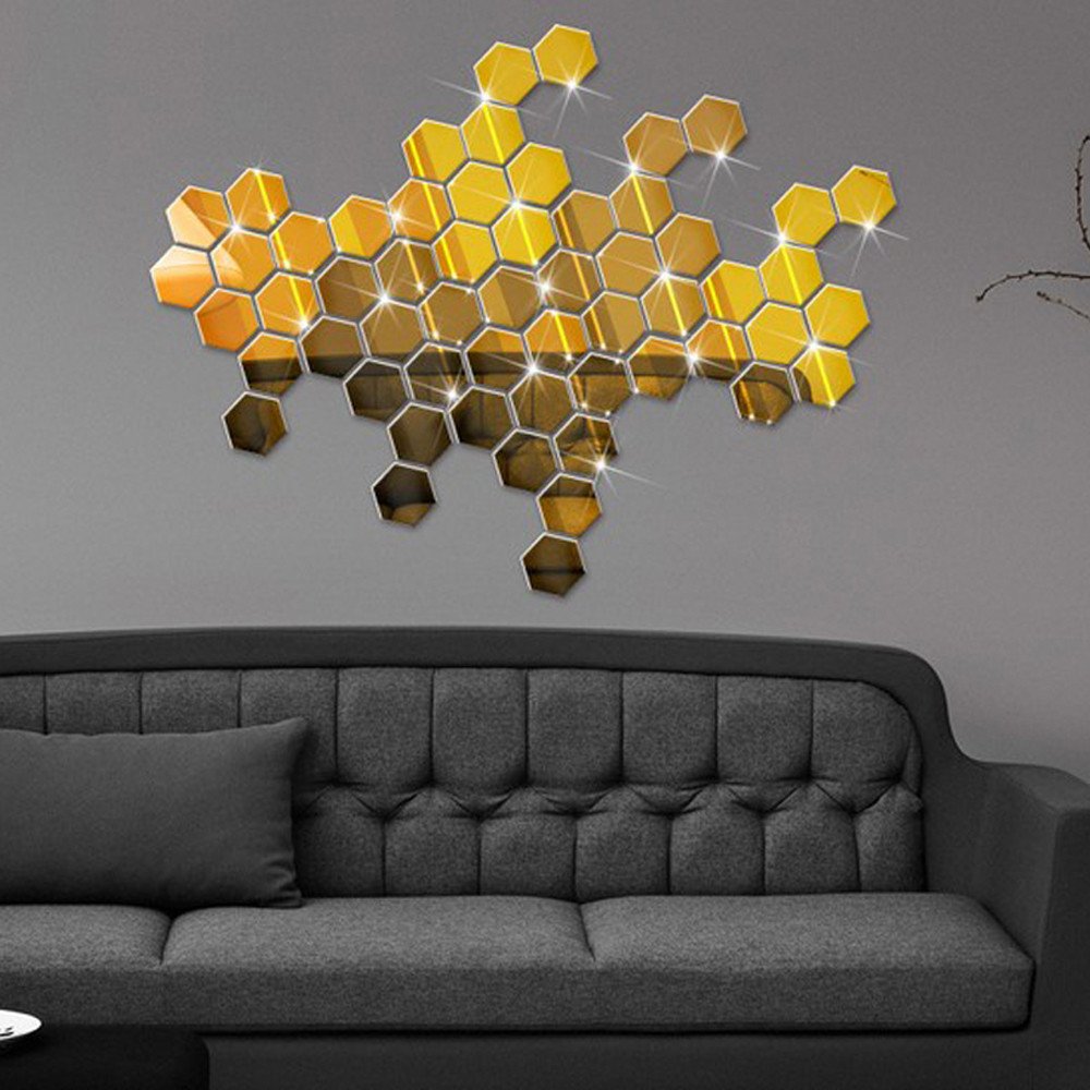12 Pack Removable Acrylic Mirror Wall Stickers - Self-Adhesive Decorative Mirrors for Home, Living Room, Bedroom Decor - Perfect for DIY Wall Art, Nursery, Dorm & Bathroom Makeover