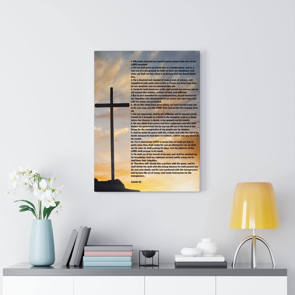 Isaiah 53 Bible Verse Canvas Wall Art - Christian Religious Home Decor for Living Room, Bedroom & Church - Inspirational Scripture Gift for Baptism, Wedding & Housewarming
