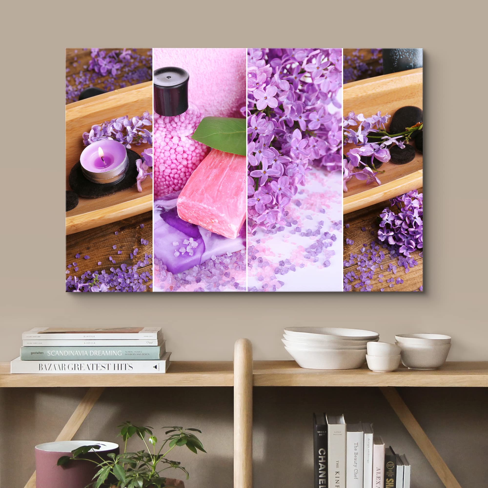 Lavender Flower Blossoms Canvas Wall Art Print - 32x48 Inch Nature Photography for Living Room, Bedroom & Office Decor - Perfect for Spa, Yoga Studio & Zen Meditation Spaces