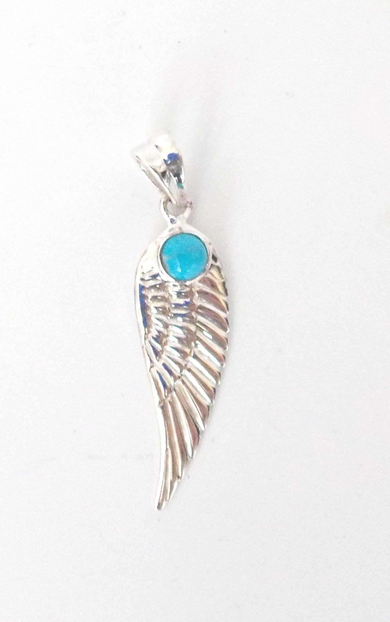 Turquoise Angel Wing Pendant Necklace - 925 Sterling Silver Jewelry Gift for Women - Perfect for Birthday, Anniversary & Everyday Wear