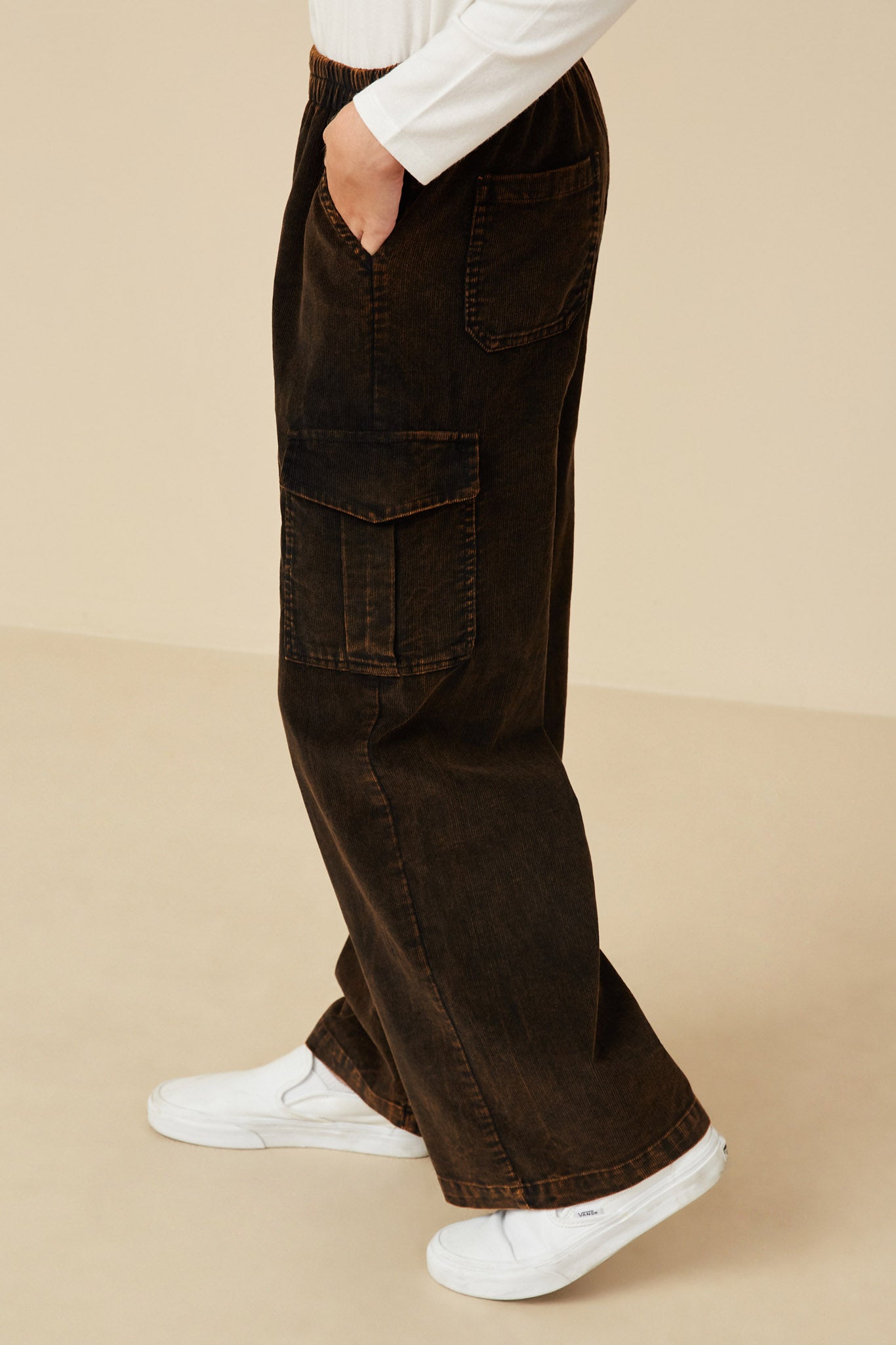 Stylish Washed Corduroy Wide Leg Cargo Pants for Women - Comfortable & Trendy Casual Pants for Everyday Wear, Street Style & Outdoor Adventures
