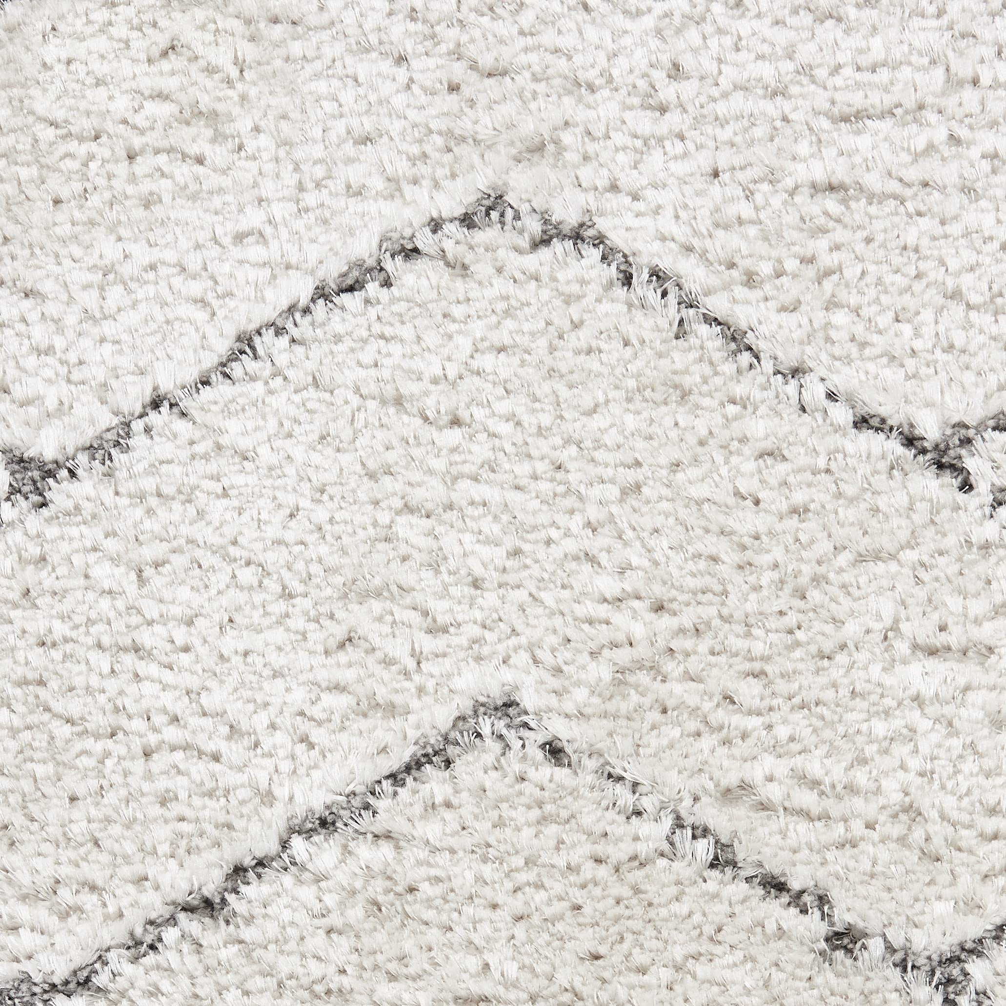 Nourison Luxurious Shag Abstract Ivory/Grey 5'3