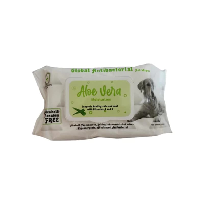 Natural Aloe Vera Pet Wipes for Dogs & Cats - 80 Count Hypoallergenic Grooming Wipes for Cleaning Paws, Face & Body - Gentle & Soothing for Sensitive Skin (Perfect for Post-Walk Cleanup & Daily Pet Hygiene)