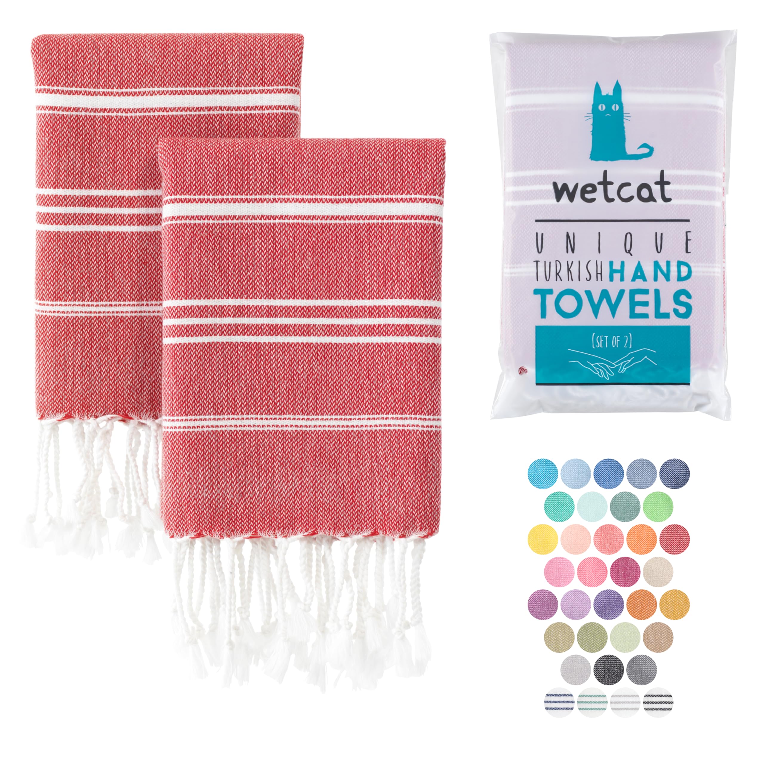 Premium WETCAT Turkish Hand Towels Set of 2 (20