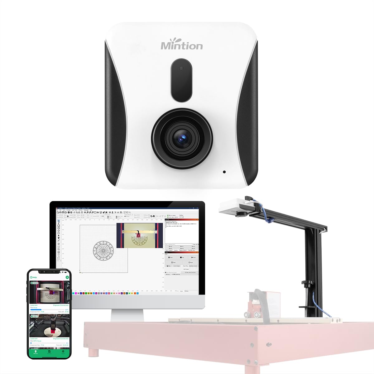 Upgraded Lightburn Camera for Laser Engraver - Wireless Bridge for Lightburn Software with Precise Positioning & Image Tracing | Compatible with xTool, Atomstack, Creality Longer Laser Machines | Perfect for Wood Engraving, Metal Marking & DIY Craft Projects