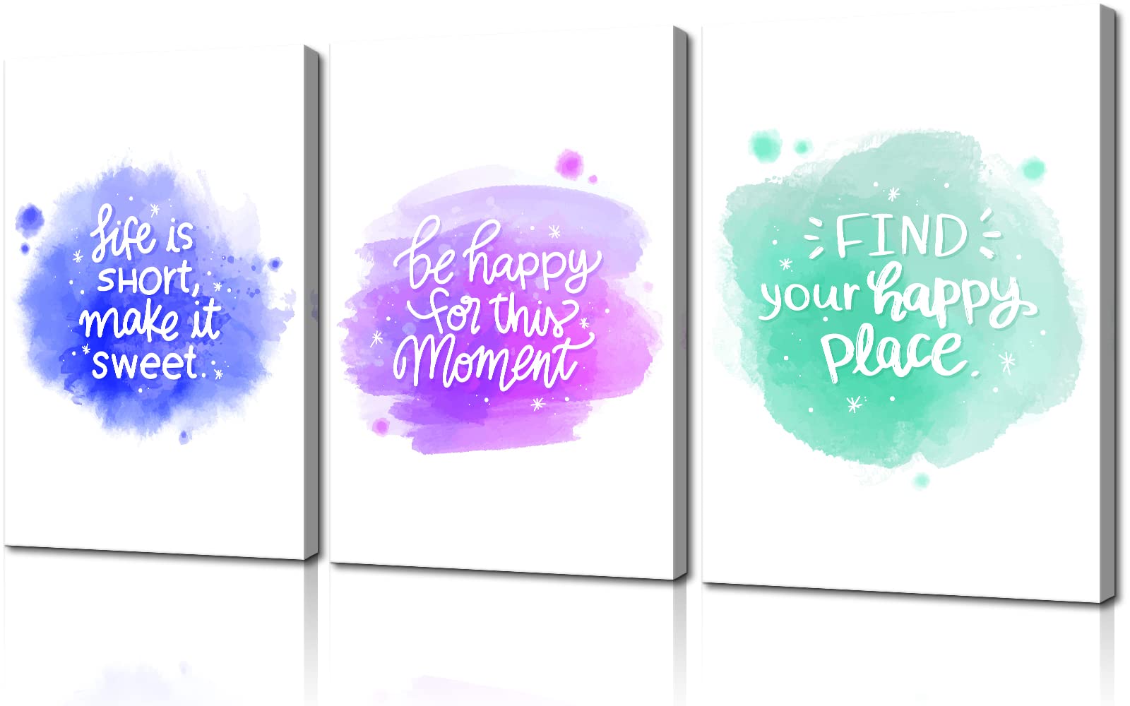 3-Piece Motivational Canvas Wall Art Set - Inspirational Watercolor Posters with Positive Quotes for Office & Classroom Decor (20''W x 28''H, Framed) - Perfect for Boosting Productivity and Creating a Positive Workspace