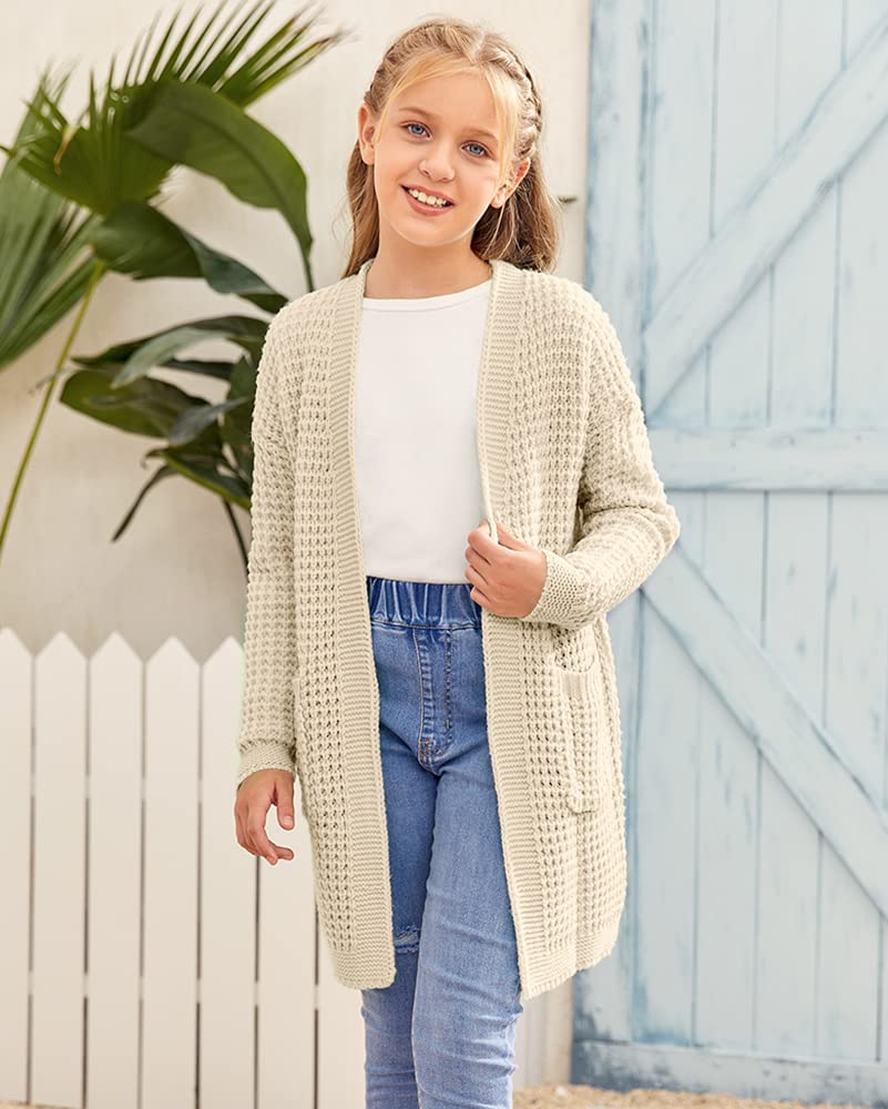 SySea Women's Batwing Long Sleeve Cardigan - Open Front Chunky Knit Sweater Coat with Pockets | Casual Fall Winter Layering Piece for Office, Date Night & Coffee Outings